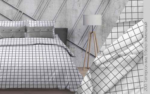 КПБ Бязь Гост Арт. 200-9 таттерсол бело-зем (пл. 140 г/м)